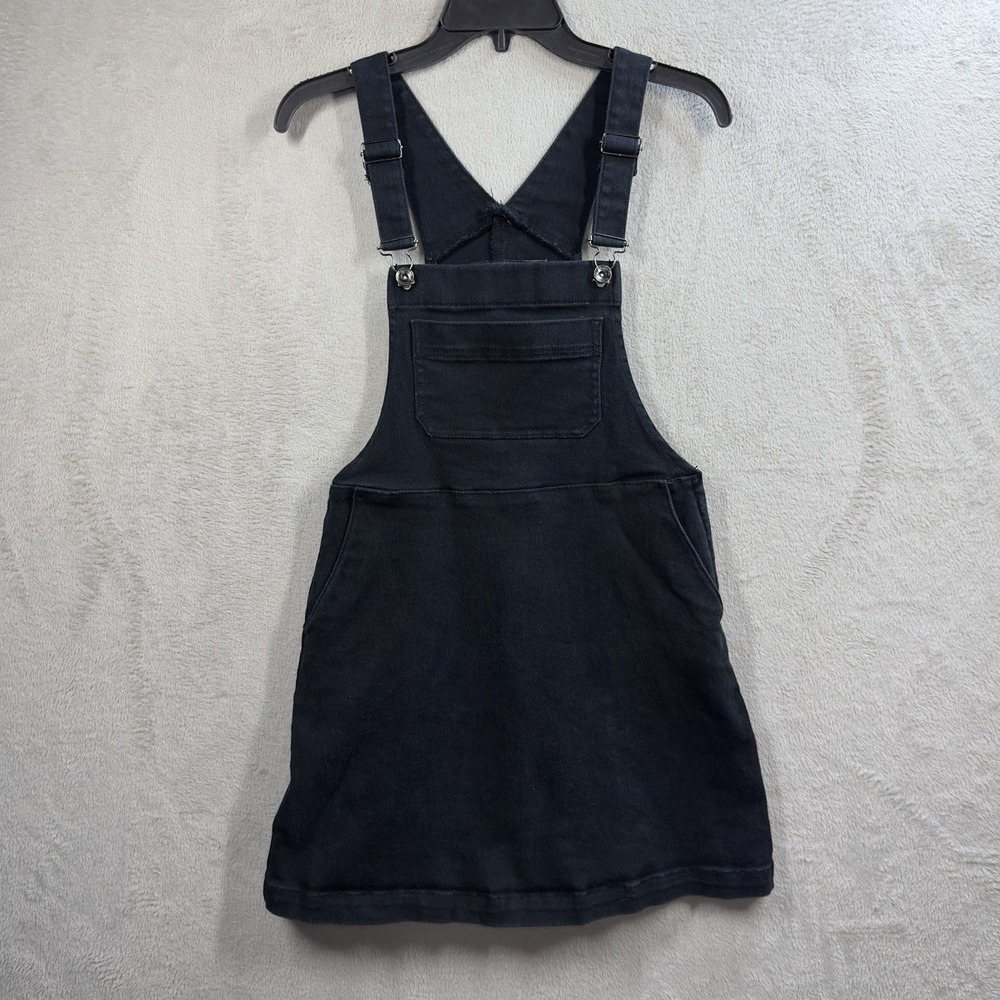 Blackheart Black Denim Bib Overall Dress Women's Size S Goth Grunge